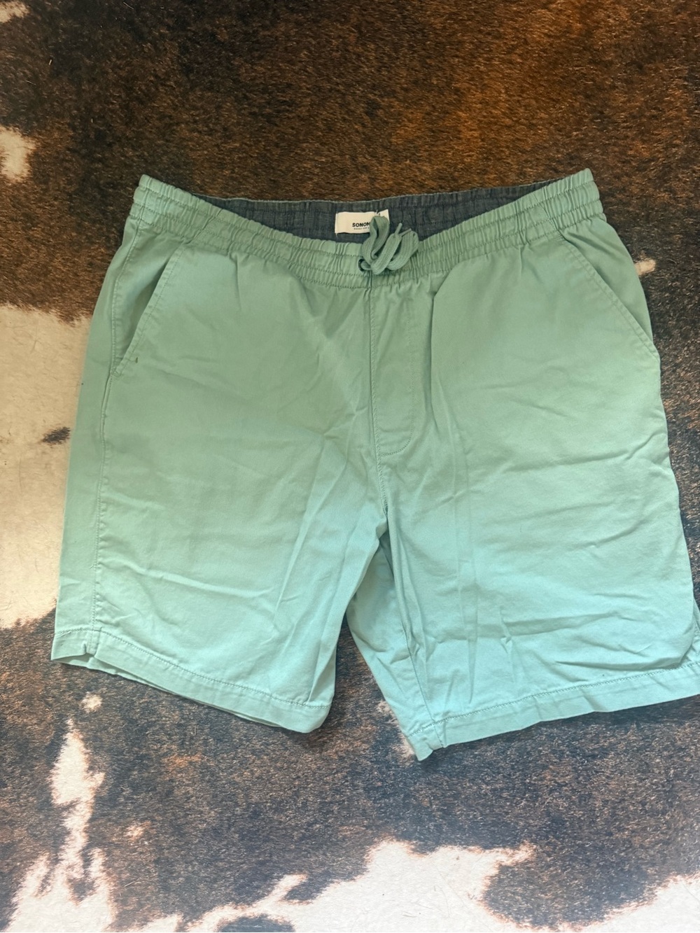 Sonoma Mint Drawstring Flat Front Men's Shorts Size 40